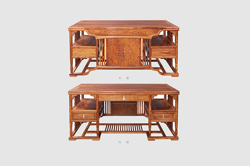 金平中式家居装饰书房桌椅组合家具效果图